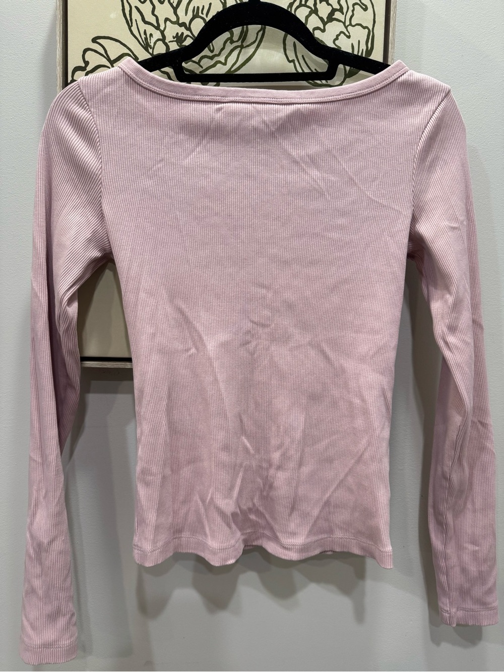 Universal Thread Light Pink Ribbed Long-Sleeve Women's Top Small ~ GREAT COND